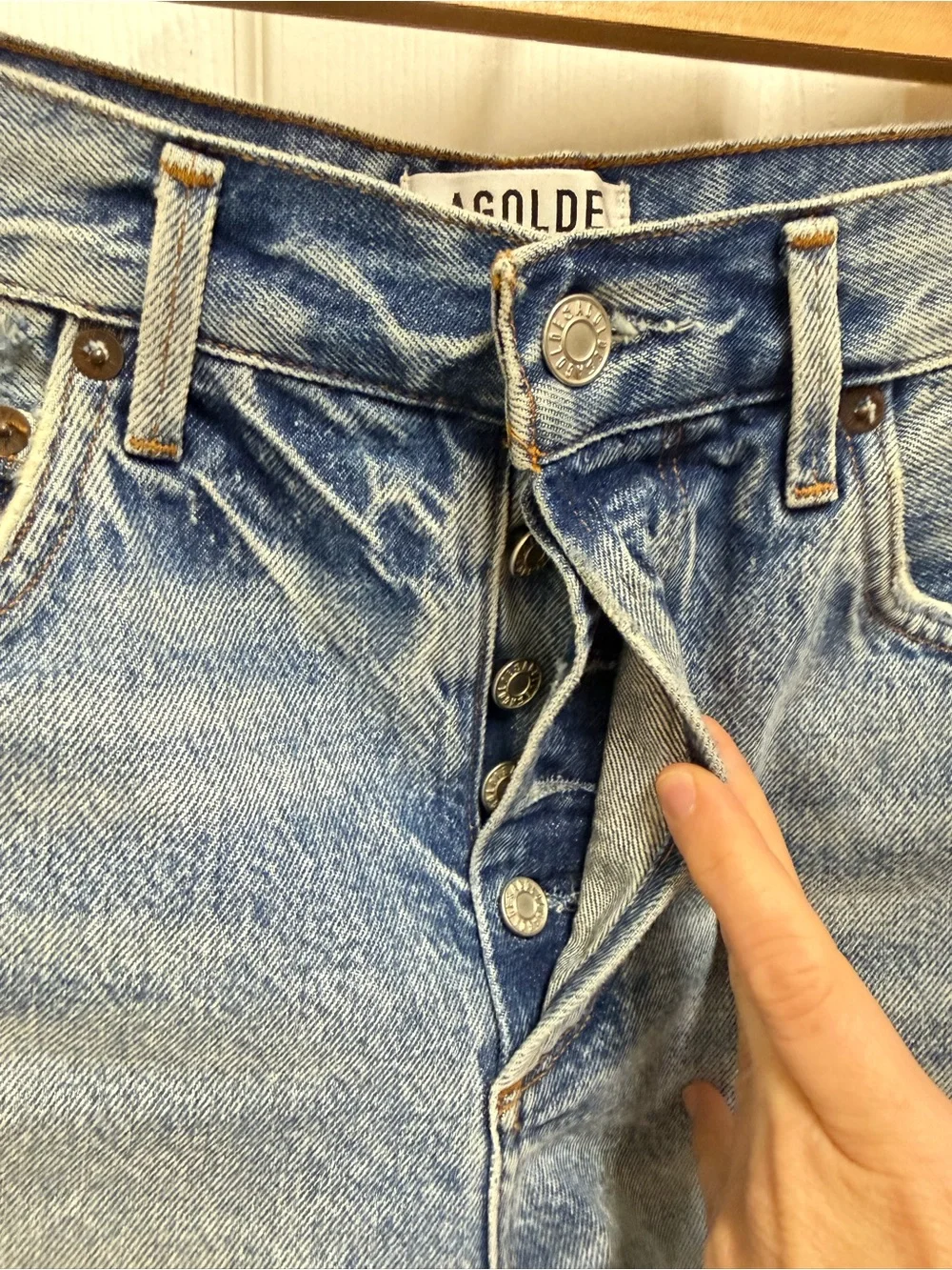 Agolde Denim Cut Off Shorts